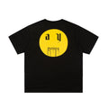 Askyurself T-shirts Sanskrit Letter Smiley Face Printing Loose Couple VTG