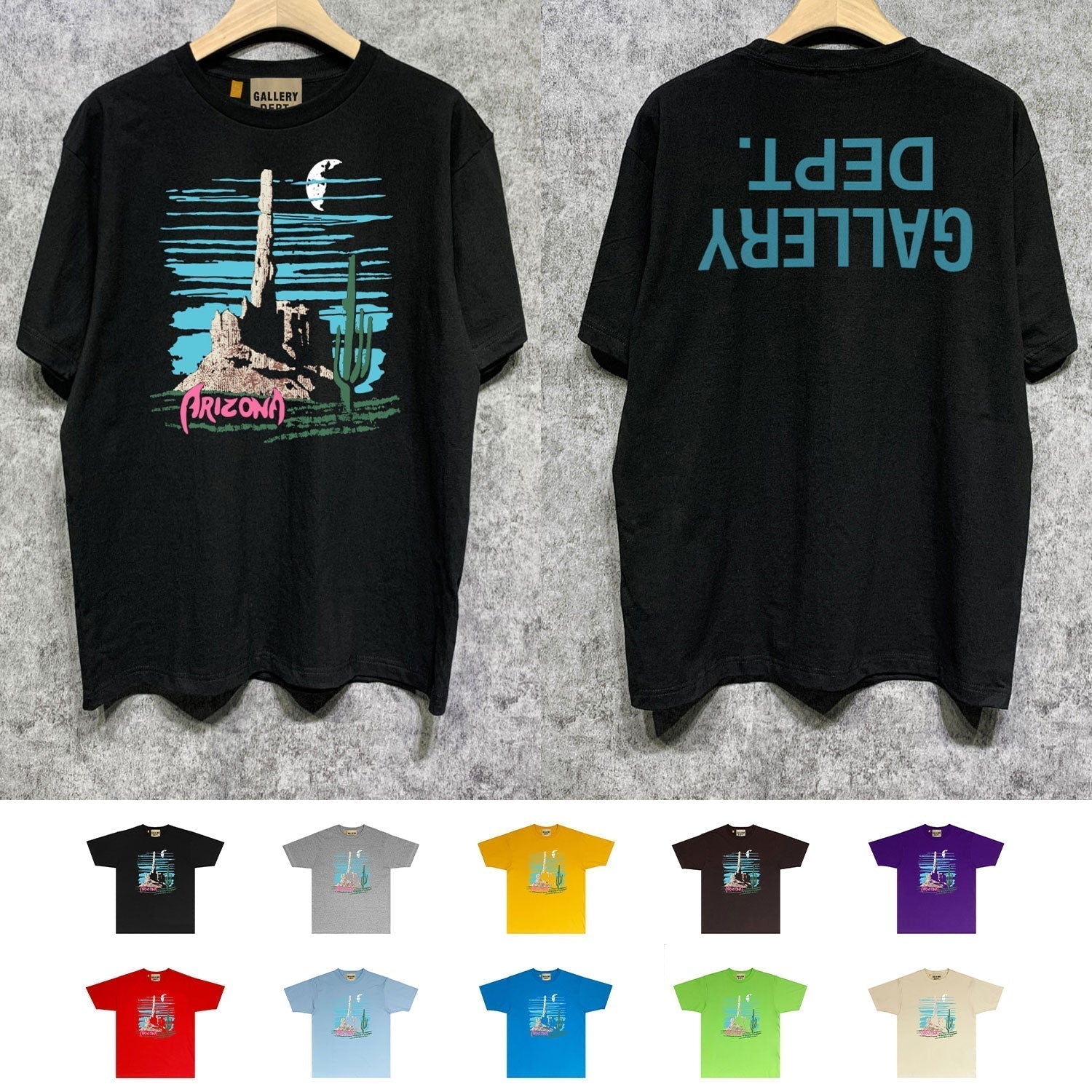 Gallery Dept T Shirt Retro Printed Loose Short-Sleeved Shirt